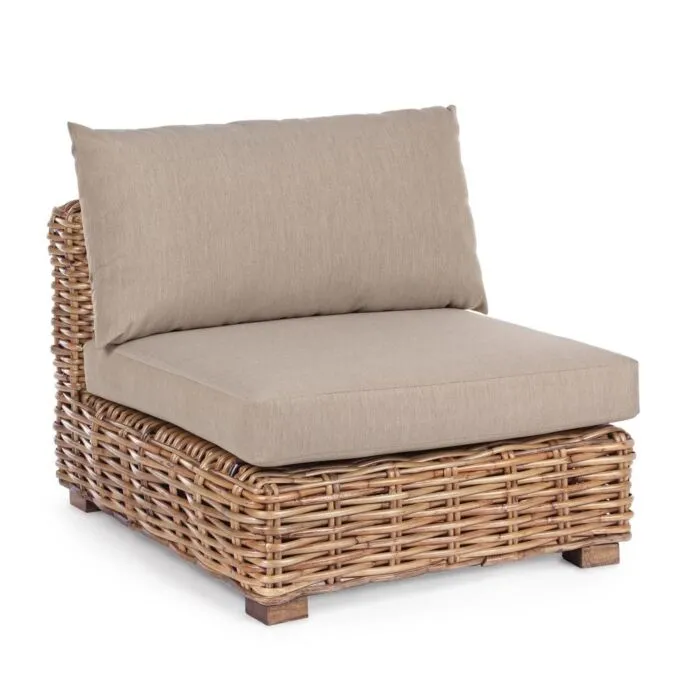 Ilona, fauteuil chauffeuse modulable, rotin poelet tressé