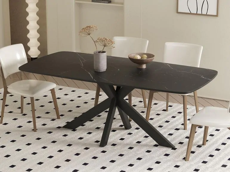 Table repas rectangulaire APOLIRI 180 cm noir