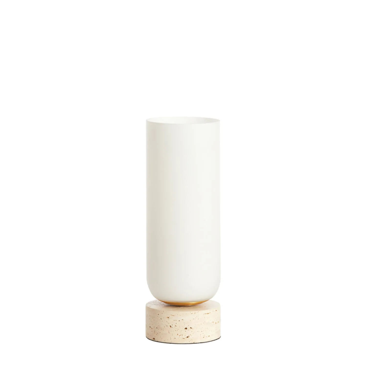 Abat-jour cylindrique blanc sur base en marbre Light & Living Rylano – H. 35 cm