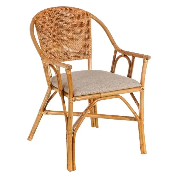 Kévin, chaise en rotin, naturel