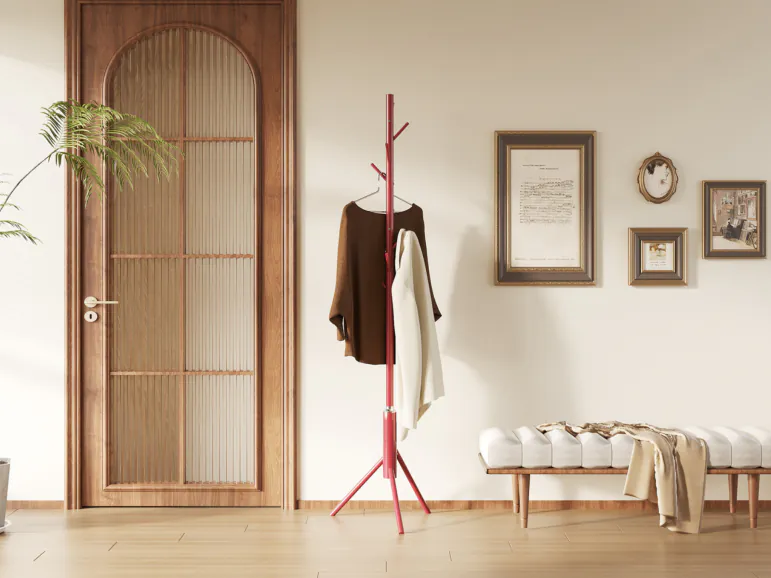 Porte-manteau KARISSA 8 crochets rouge