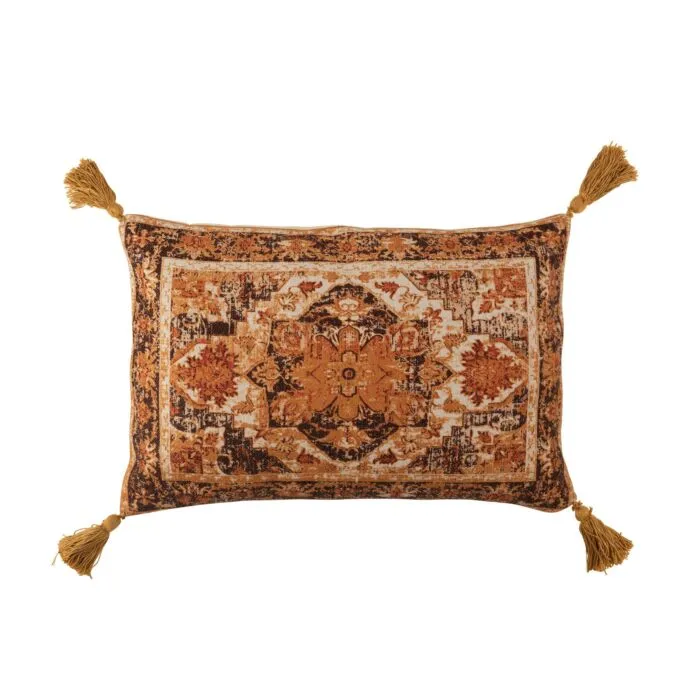 Zomer, coussin vintage, orange polyester