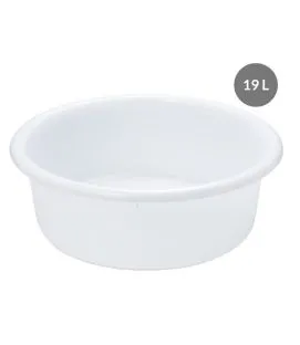 Bac à diviseuse Sans couvercle blanc plastique 16 cm 19 L fond plein parois pleines Gilac