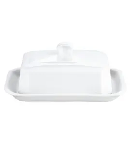 Beurrier rectangulaire blanc porcelaine culinaire 18,2 cm Pillivuyt