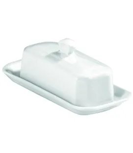 Beurrier rectangulaire blanc porcelaine culinaire 19,3 cm Pillivuyt