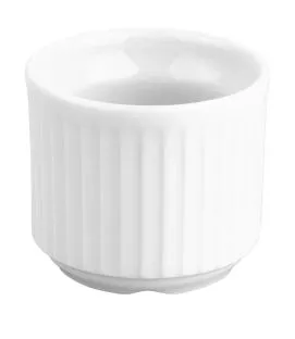Coquetier rond blanc porcelaine culinaire Ø 4,8 cm Plisse Pillivuyt