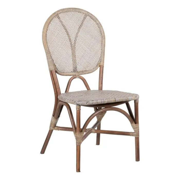 Julien, chaise en rotin, beige-marron