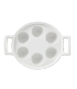 Plat à escargots ovale blanc porcelaine culinaire 14x12,7 cm Belle Cuisine Revol