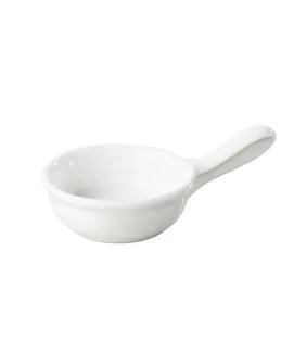 Poêlon rond blanc porcelaine culinaire Ø 6,4 cm Miniatures Revol