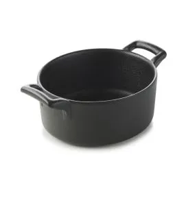 Cocotte ovale noir porcelaine culinaire 13,5x12,2 cm Belle Cuisine Revol