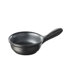 Poêlon rond noir porcelaine culinaire Ø 6,4 cm Miniatures Revol