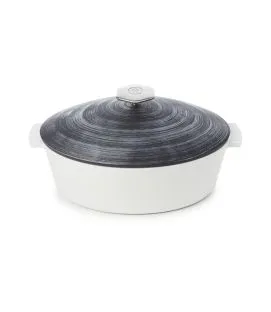 Cocotte ovale noir porcelaine culinaire 32,5x26,5 cm Revolution 2 Revol