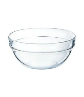 Saladier rond transparent verre trempé Ø 17 cm Empilable Arcoroc