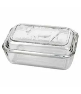 Beurrier rectangulaire transparent verre trempé 17 cm Luminarc