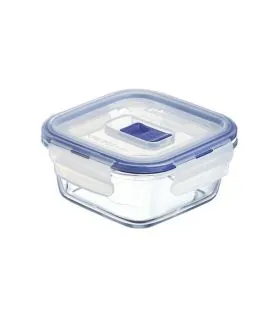 Boîte avec couvercle carré transparent verre trempé 12 cm Pure Box Active Luminarc