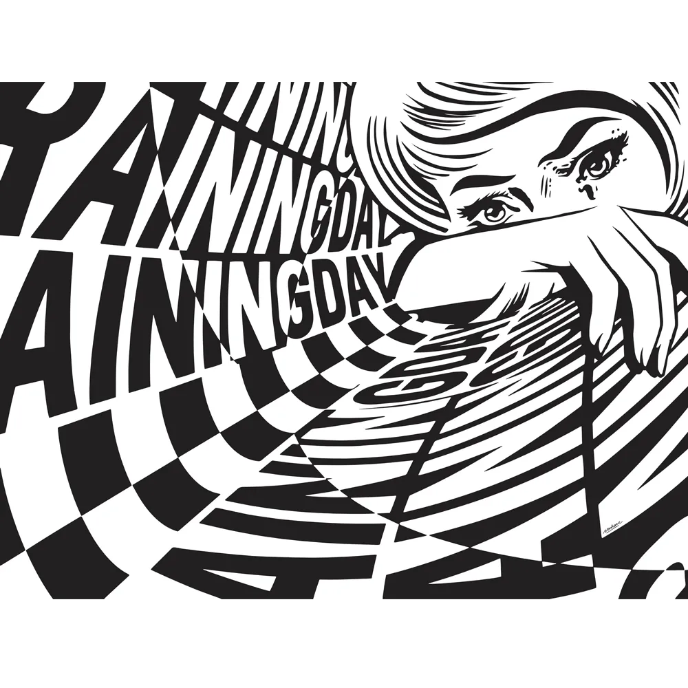 Papier peint panoramique XL RAINING DAY X NAIRONE 360 x 270 cm noir