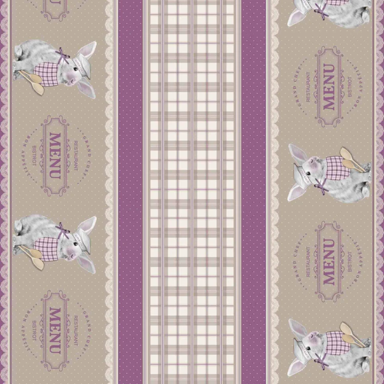 Toile cirée en PVC imprimé "Brasserie"