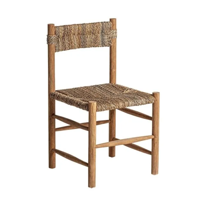 Manhula, chaise extérieur, teck et tressage