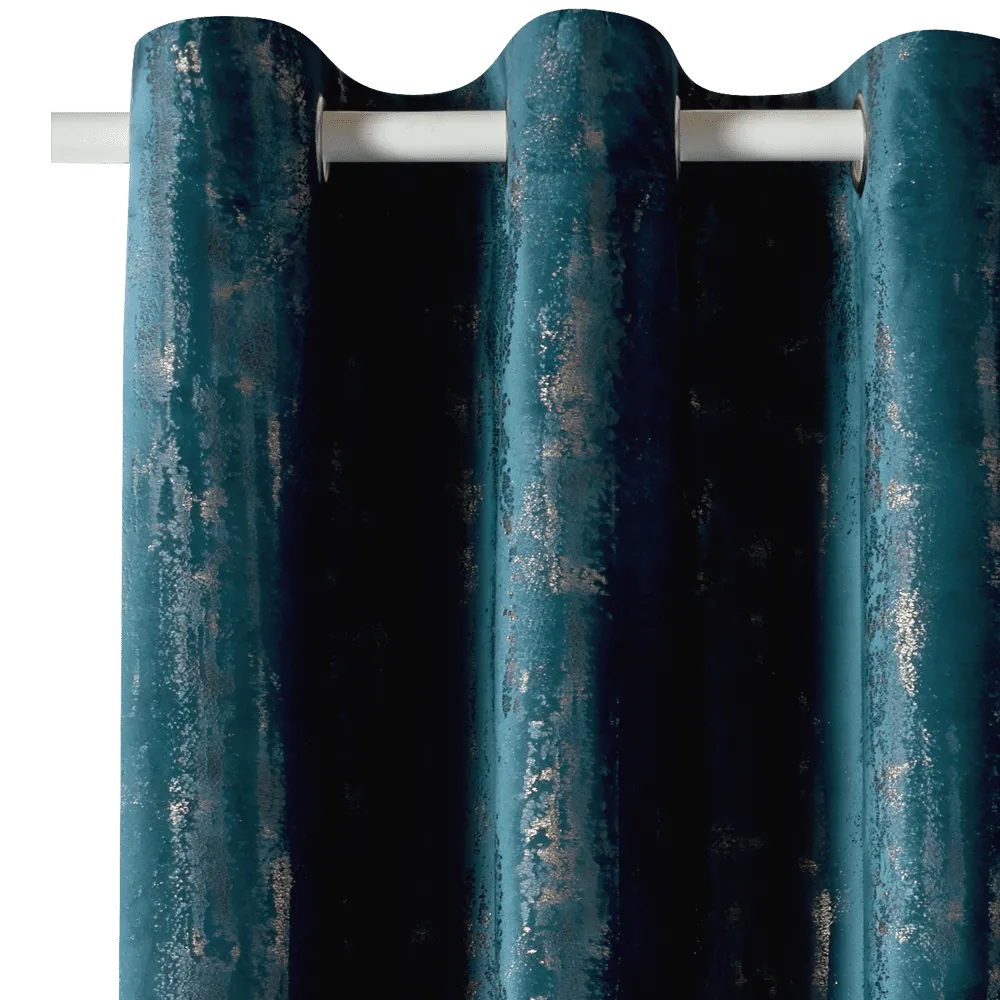 4MURS Rideau EMPREINTE coloris bleu canard 135 x 260 cm - 4MURS