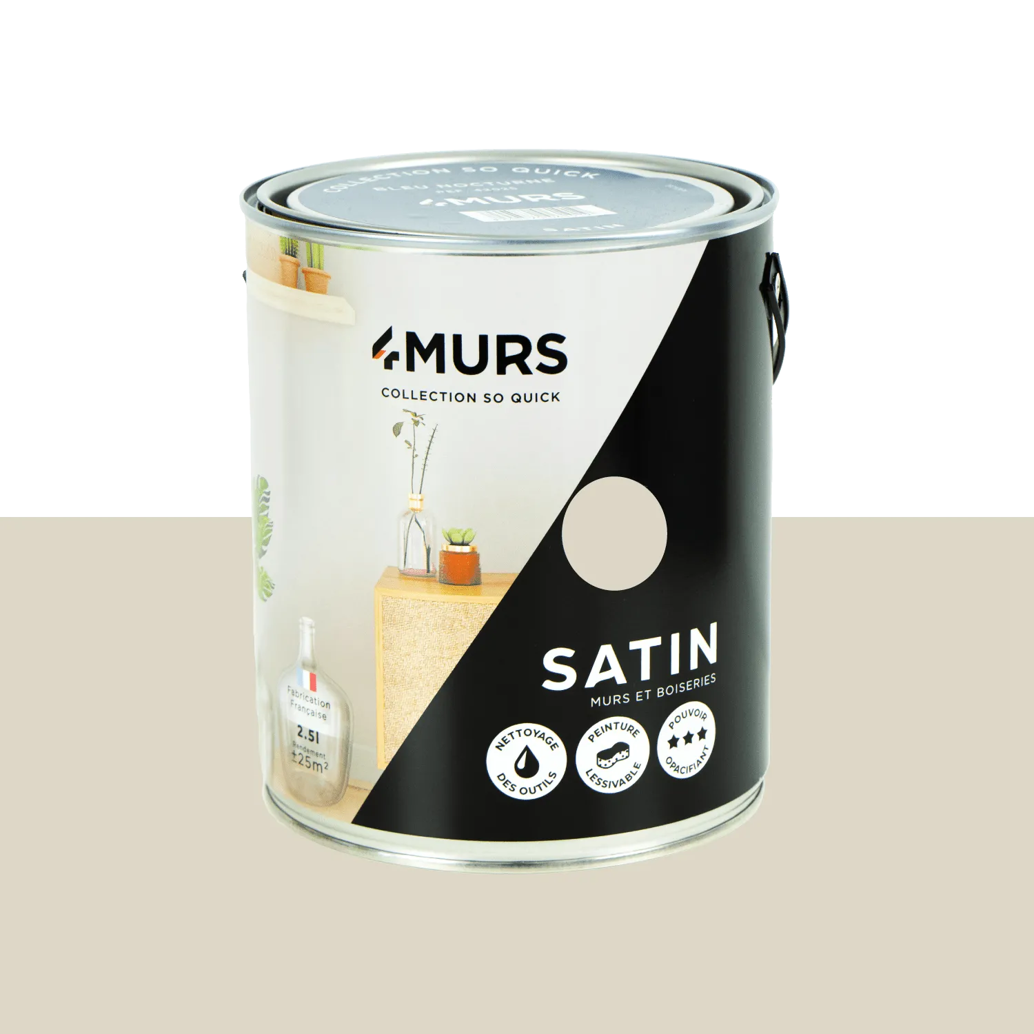 So Quick Peinture Peinture lin pur Satiné 2,5 L - 4MURS