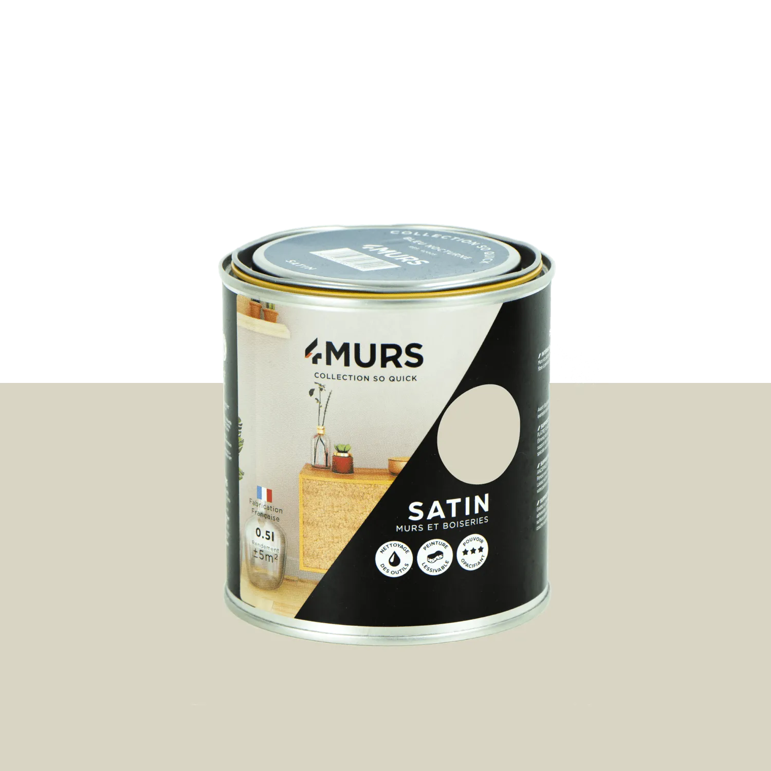 So Quick Peinture Peinture beige ficelle Satiné 0,5 L - 4MURS