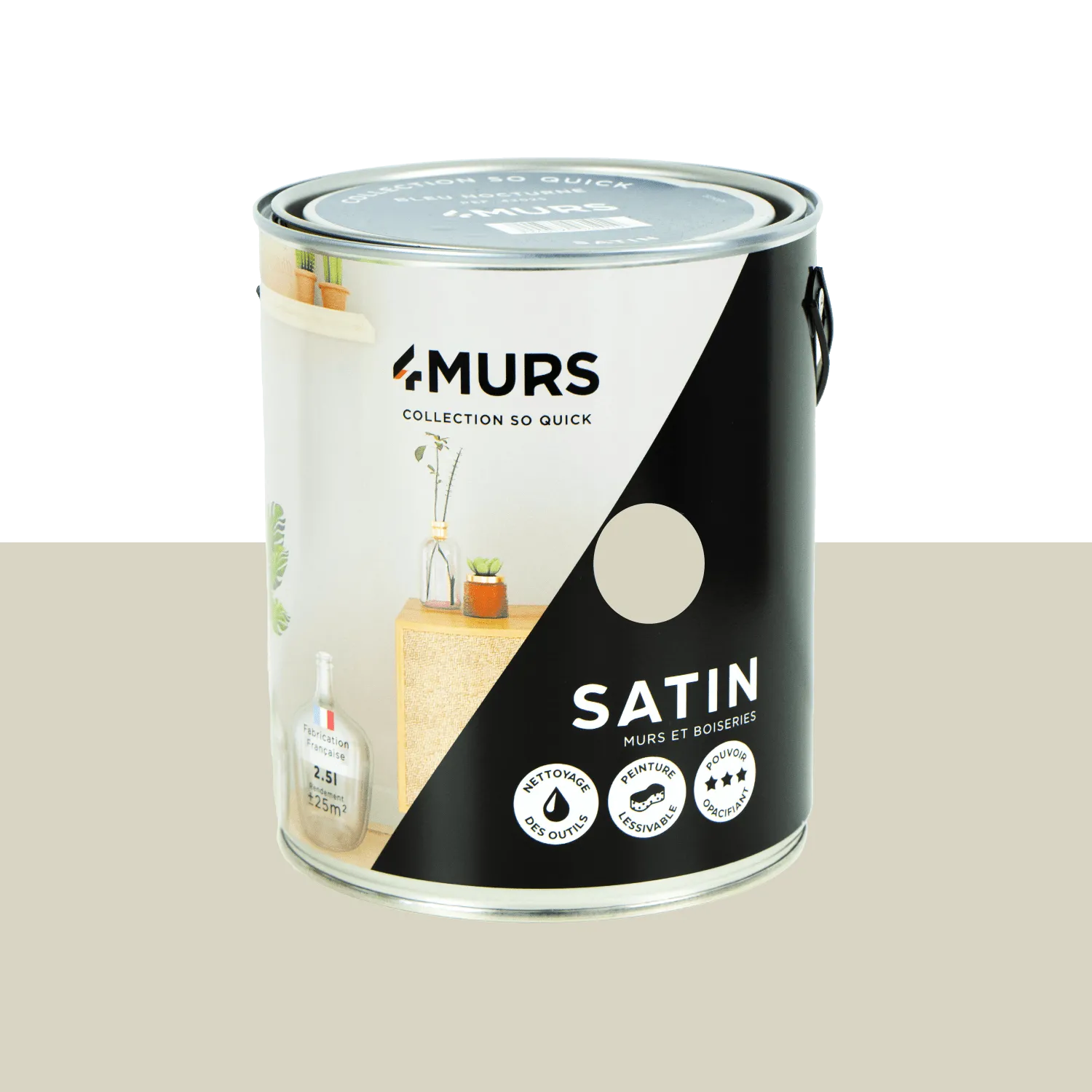 So Quick Peinture Peinture beige ficelle Satiné - 4MURS