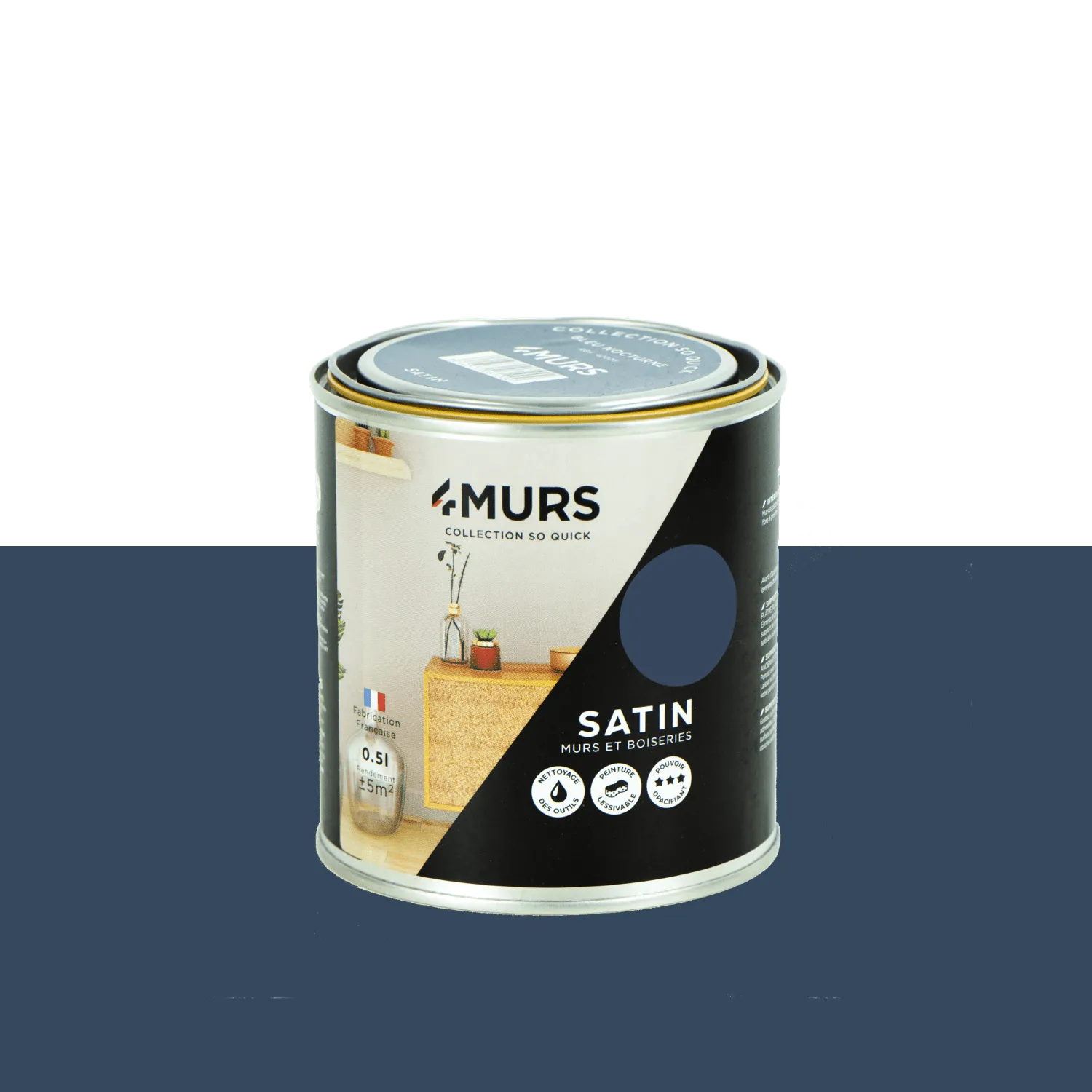 So Quick Peinture Peinture bleu nocturne Satiné 0,5 L - 4MURS