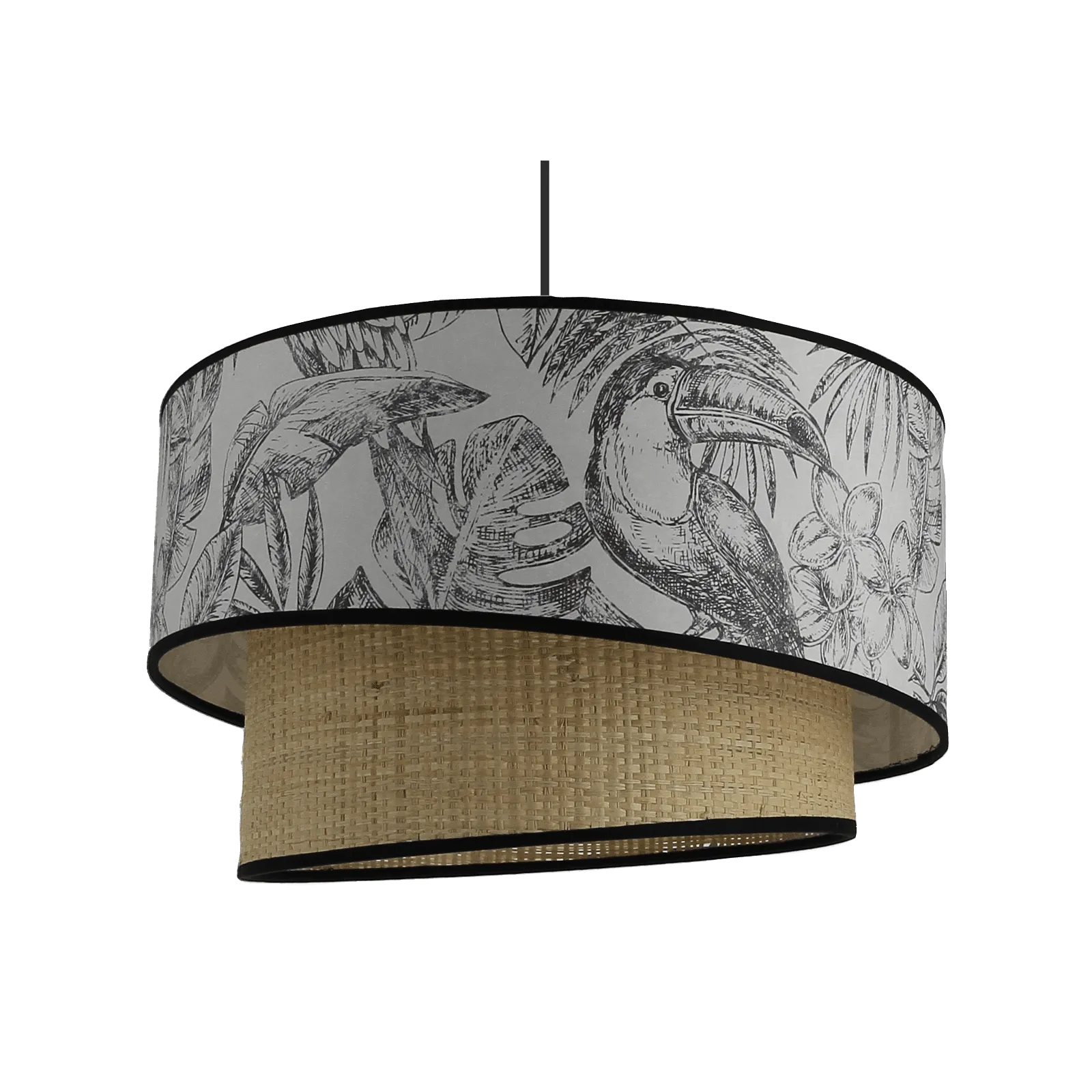 Suspension JUNGLE LEAF coloris noir et blanc 22,5 x 38 cm - 4MURS