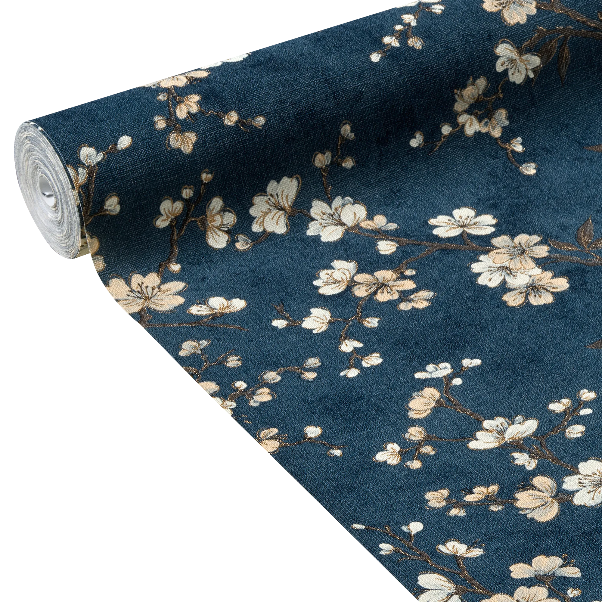 Papier peint intissé FLORENTINE BLOSSOM coloris bluestone - 4MURS