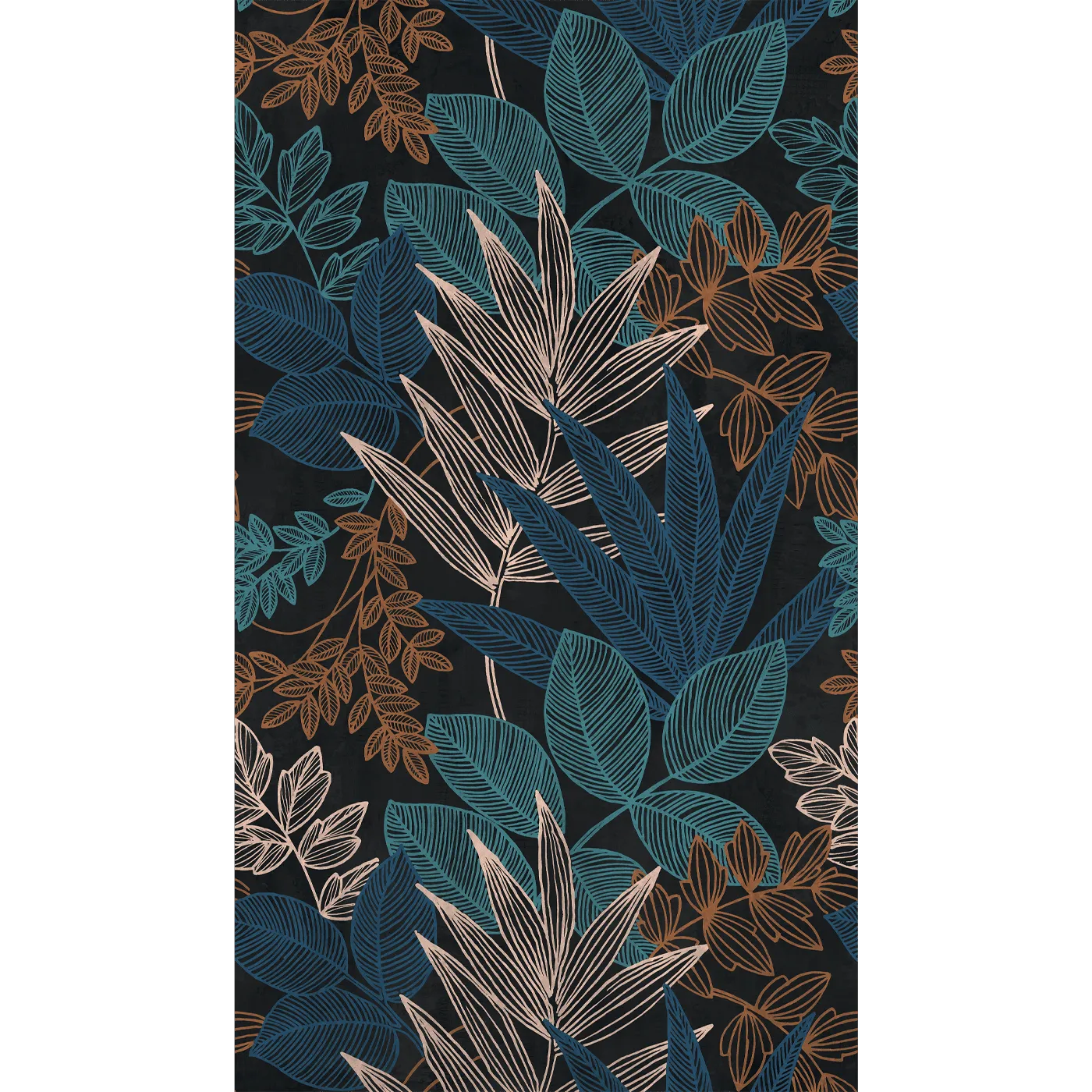 Papier peint panoramique L MAHANA 159 x 280 cm bleu et noir - 4MURS