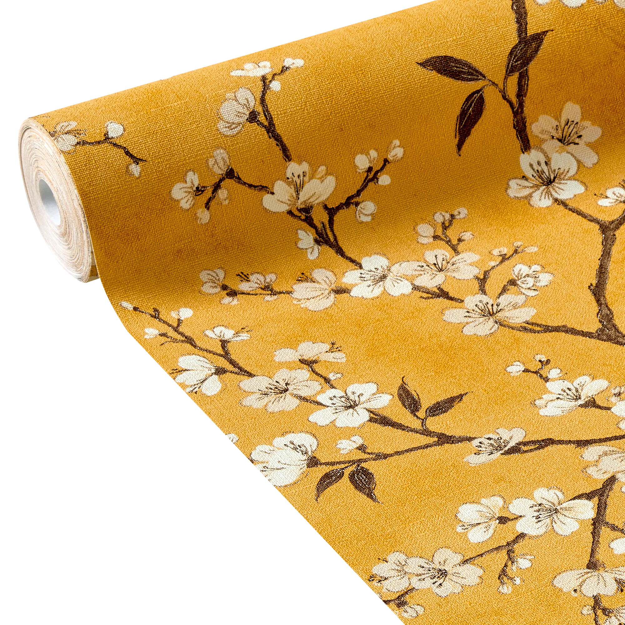 Papier peint intissé FLORENTINE BLOSSOM coloris safran - 4MURS