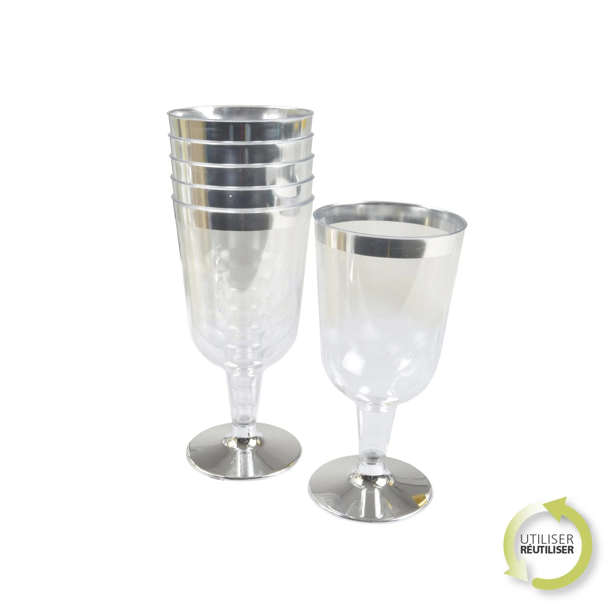 VERRE A VIN 18CL ARGENT X6 PIECES