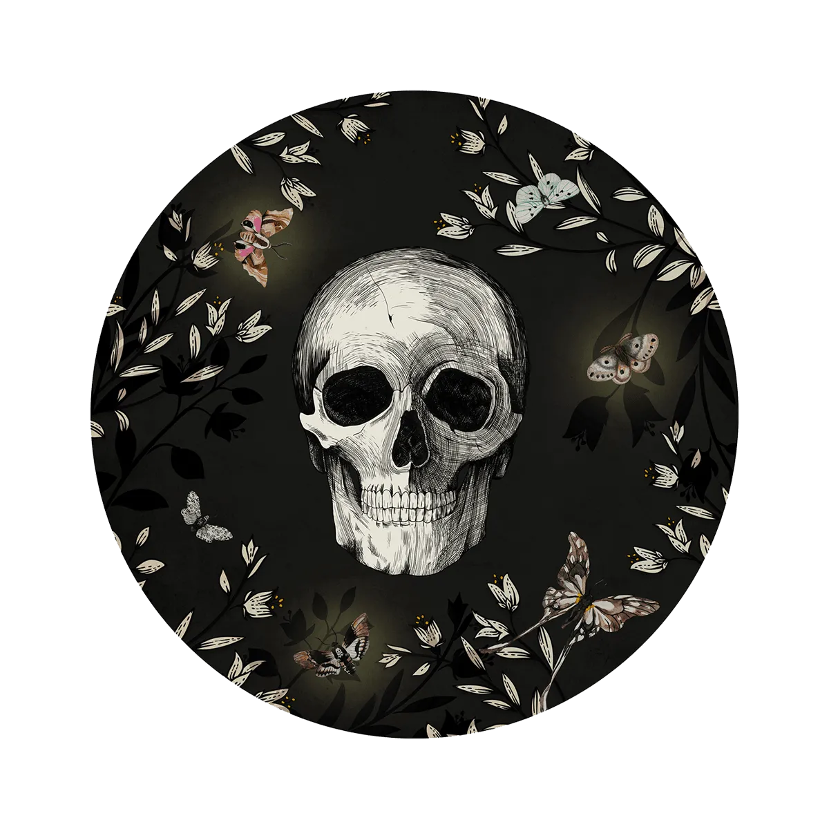 4MURS Tableau en verre SKULL FLOWER coloris noir - 4MURS