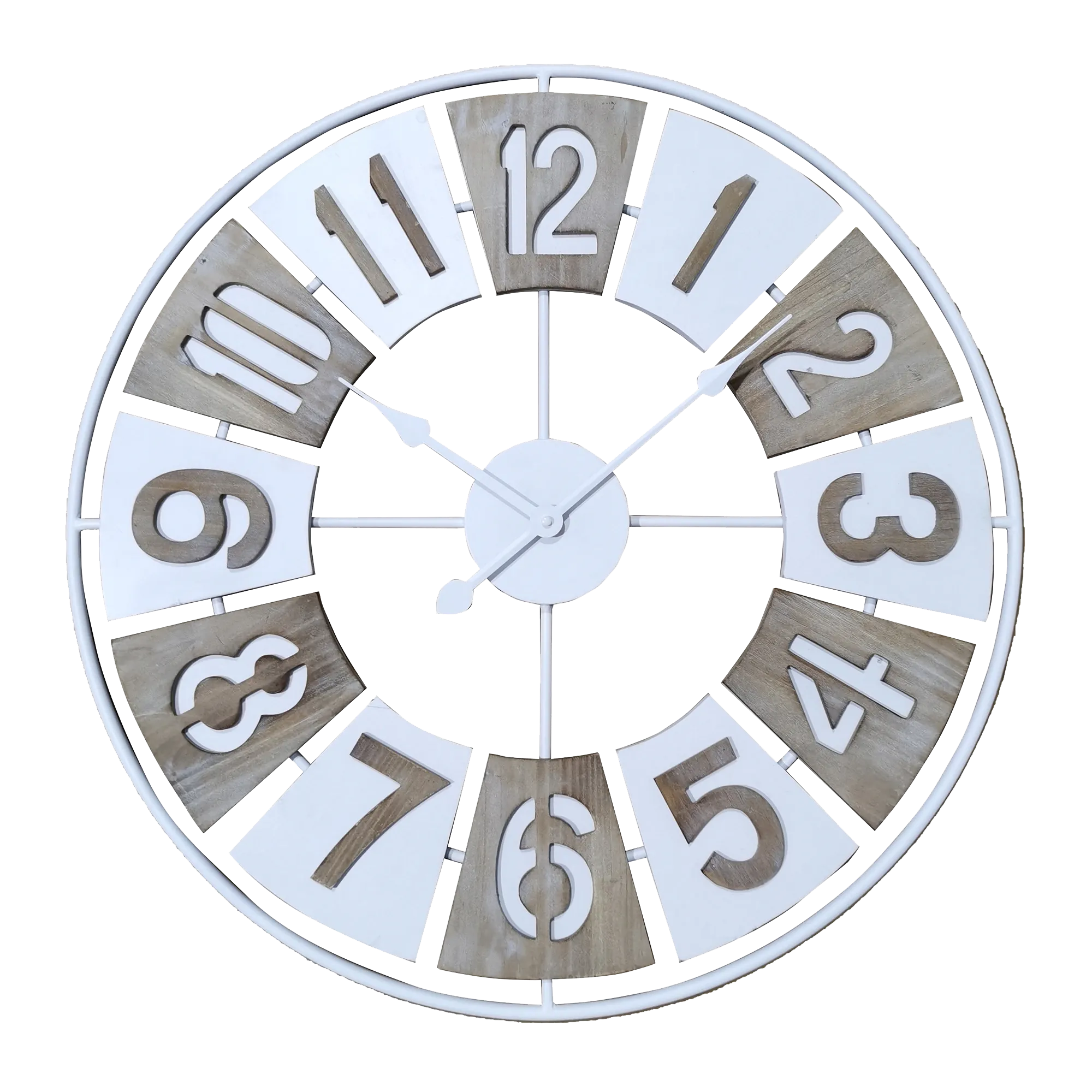 4MURS Horloge en bois NOÉ coloris brun et blanc - 4MURS