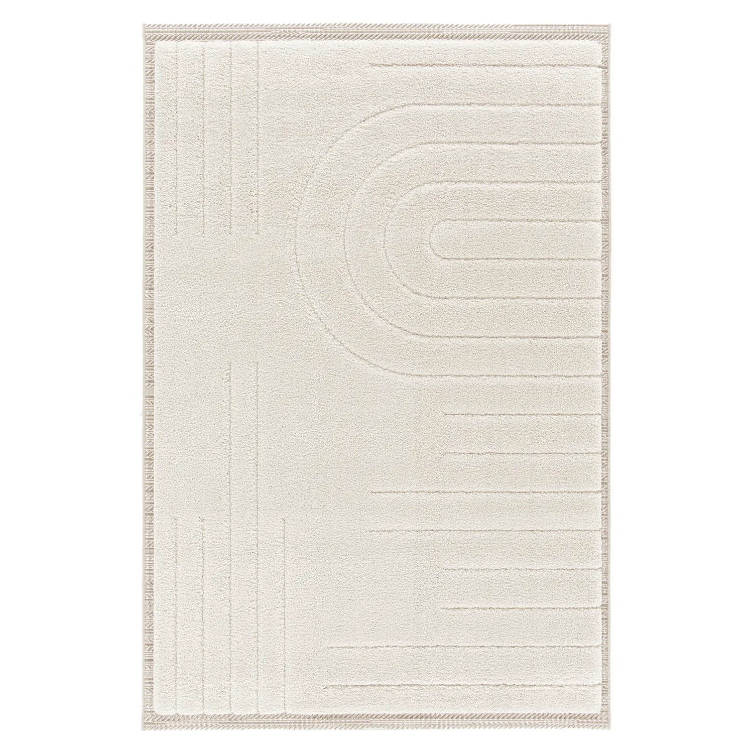 Tapis MANSOUR coloris blanc 160 x 230 cm - 4MURS