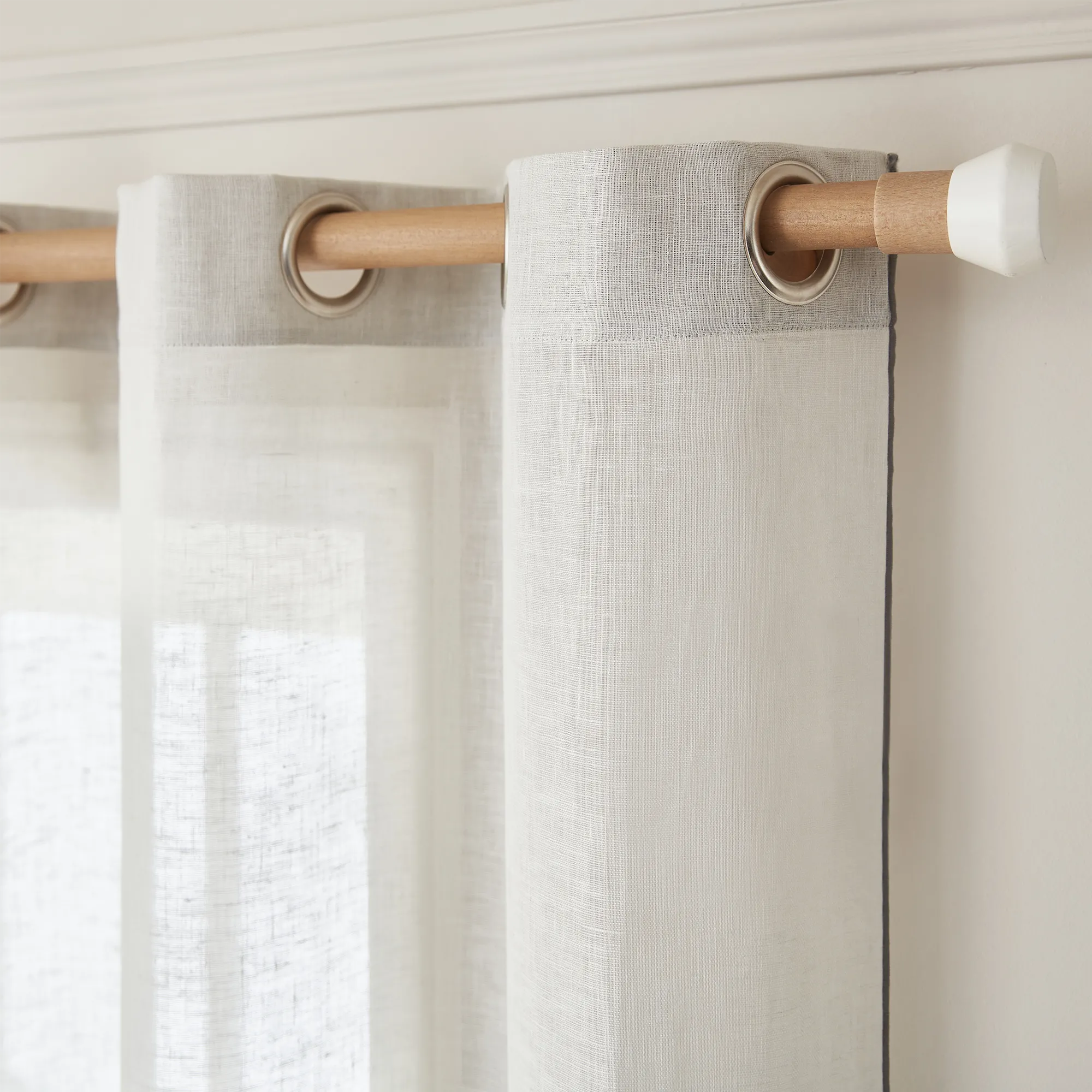 Voilage Lin ECCI coloris kaki 140 x 280 cm - 4MURS