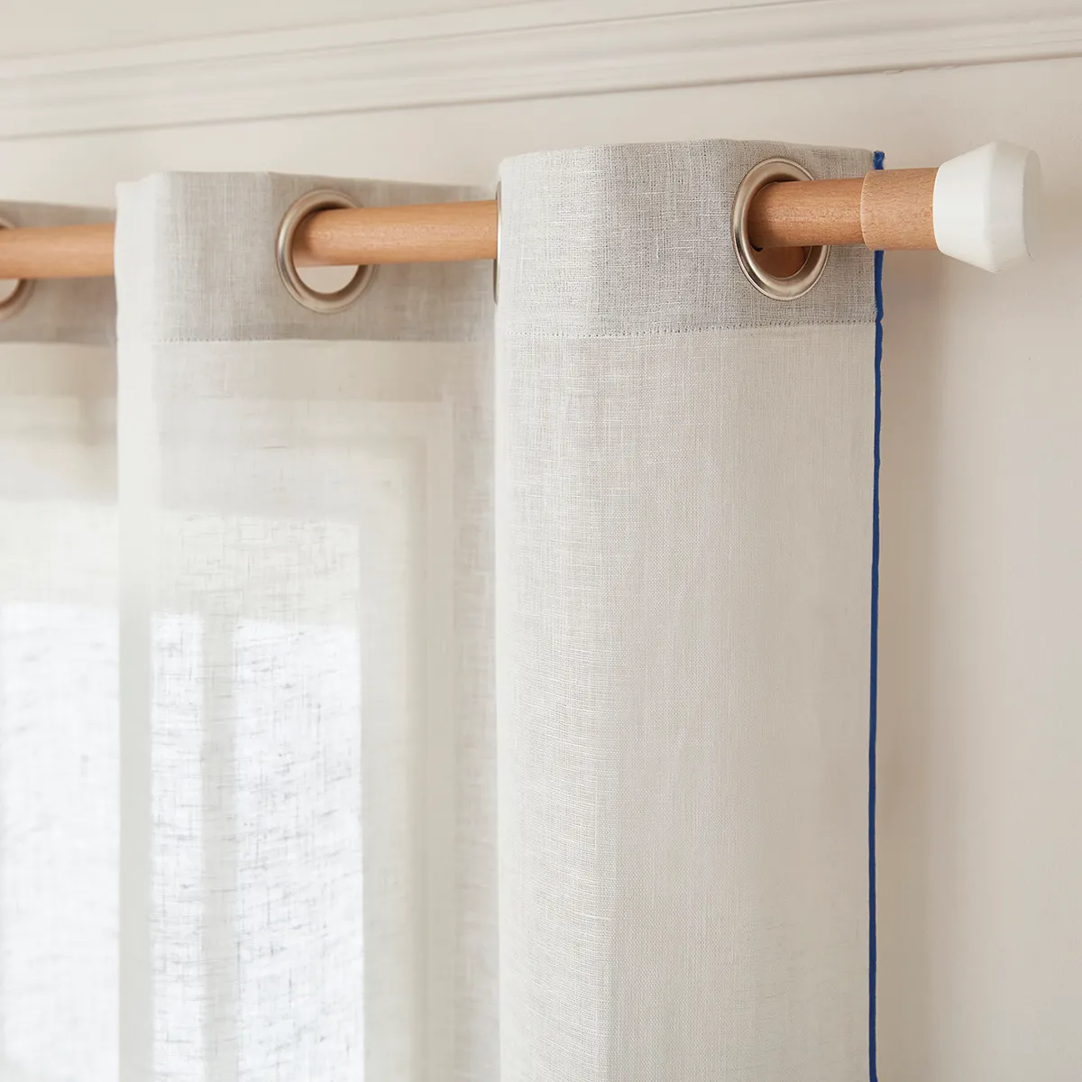 Voilage Lin ECCI coloris indigo 140 x 280 cm - 4MURS