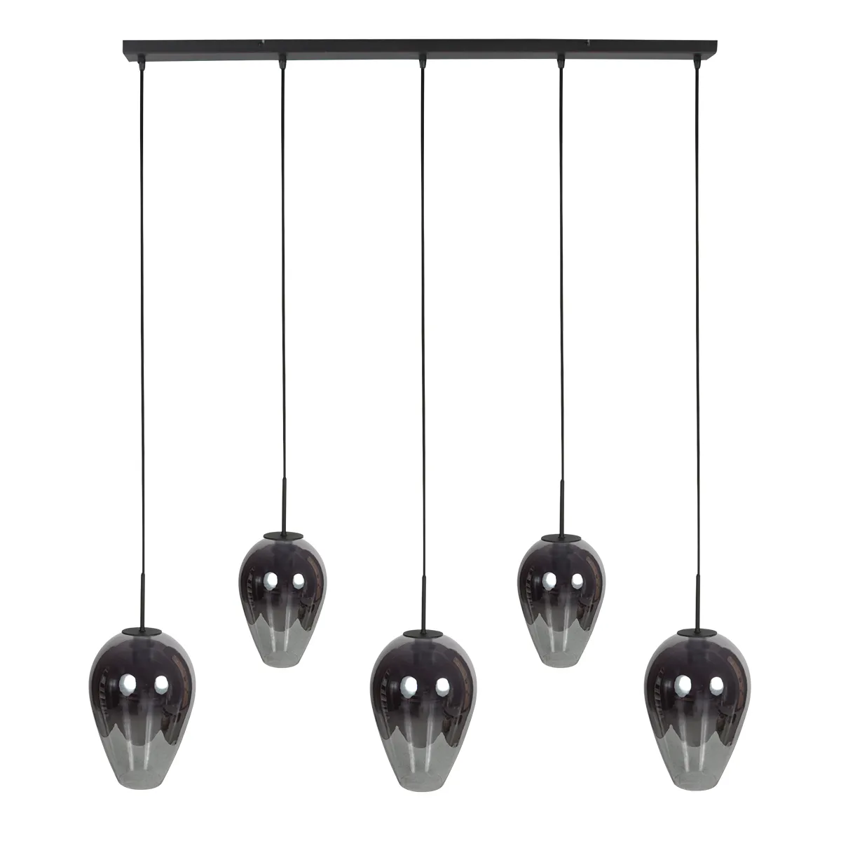 Suspension noire avec boules en verre fumé Mexlite HaloSwap