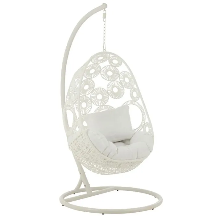 Bulaoasis, fauteuil suspendu moderne, métal blanc