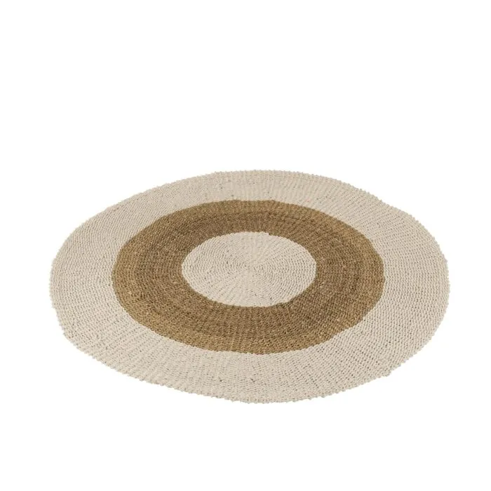 Zostere, tapis rond, jonc de mer beige
