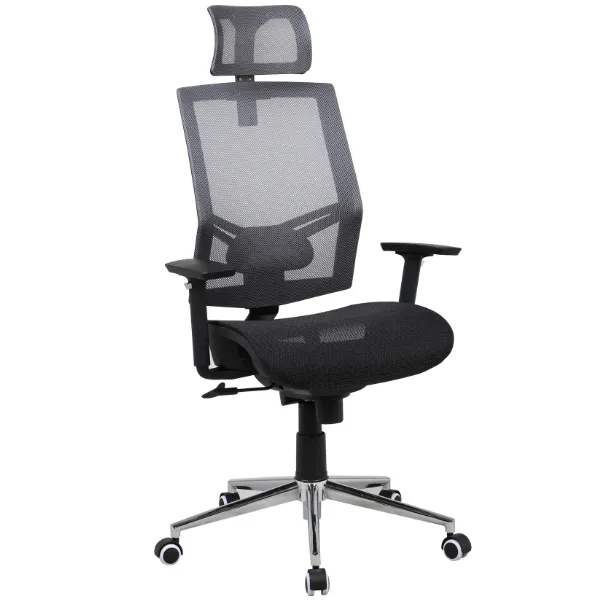 Chaise de bureau Mathilde-tissu mesh noir mat