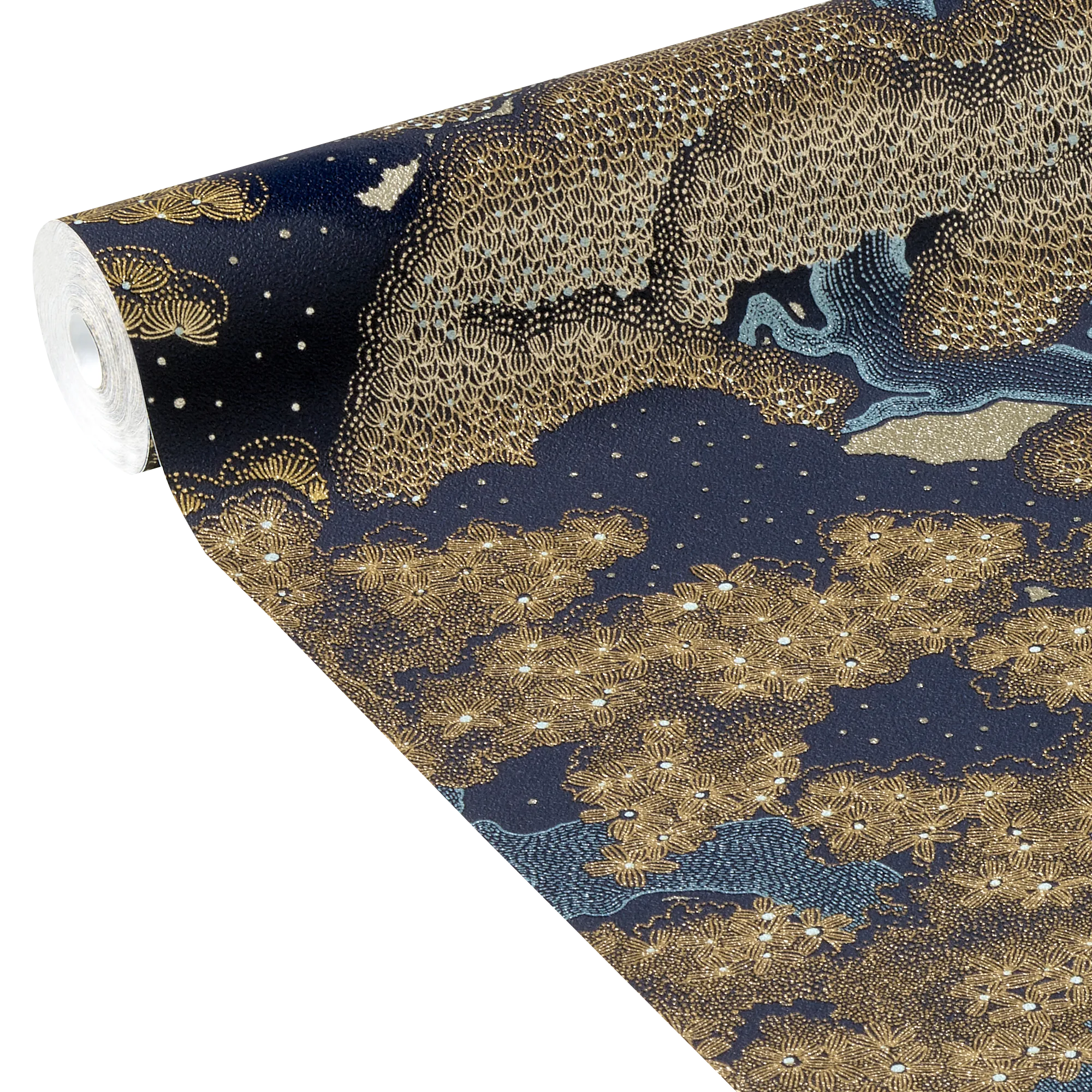 Papier peint intissé AYAKO coloris bleu nuit - 4MURS