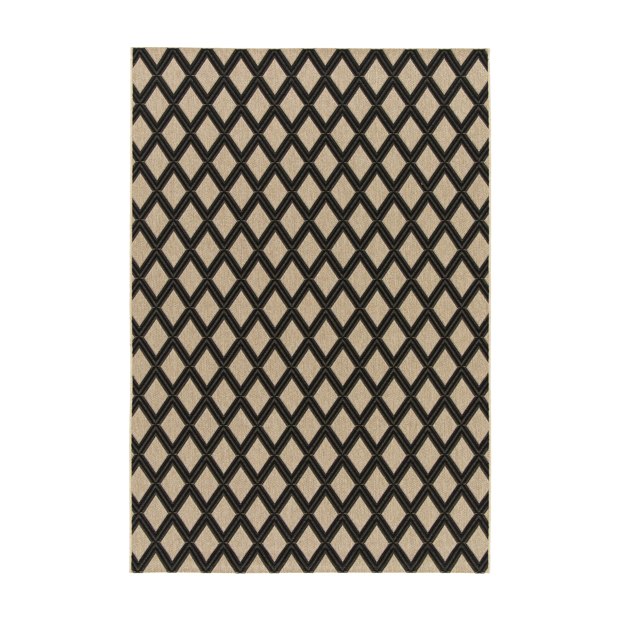 Tapis extérieur GRACE coloris naturel et noir 160 x 230 cm - 4MURS