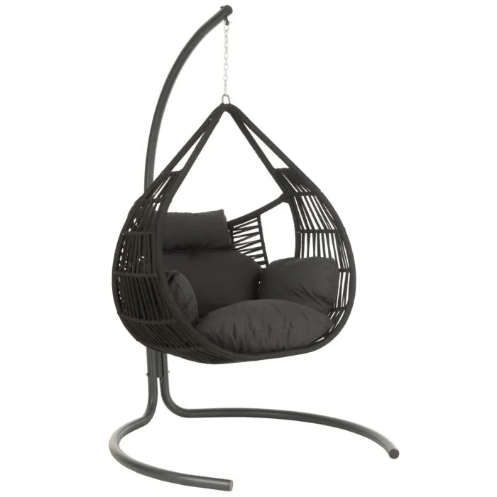 Aresia, chaise suspendue, corde noire