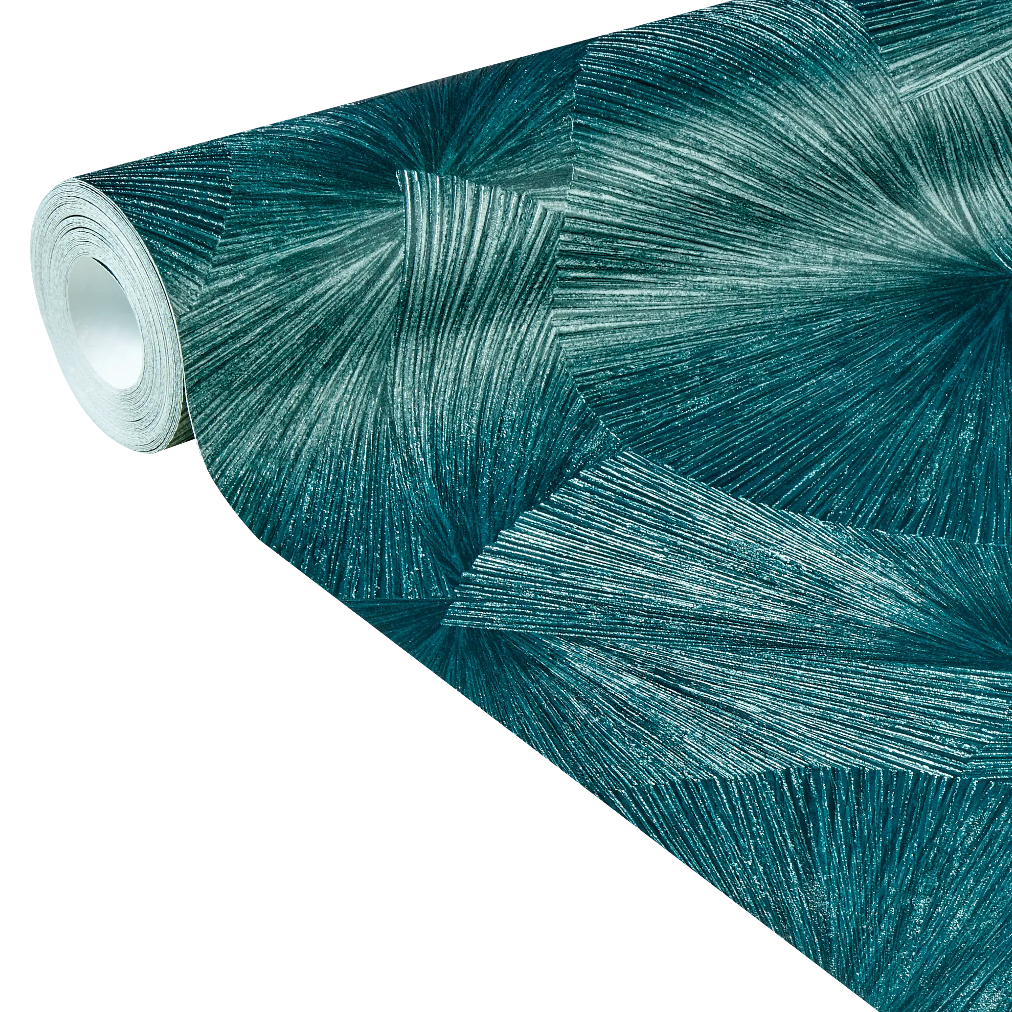 Papier peint intissé YANG coloris bleu paon - 4MURS