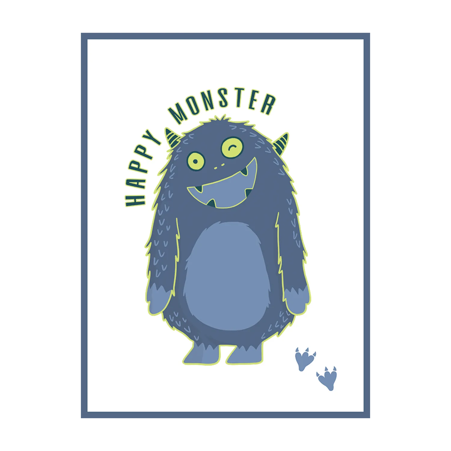 4MURS Toile embellie CUTE MONSTER 30 x 40 cm bleu - 4MURS