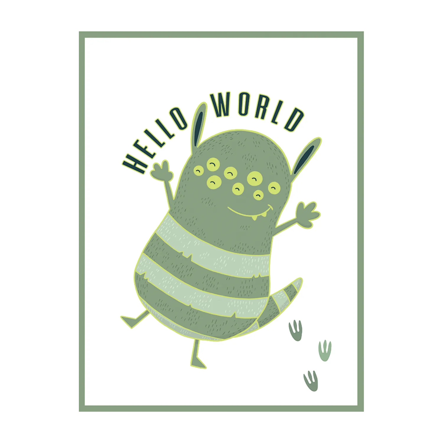 4MURS Toile embellie CUTE MONSTER 30 x 40 cm vert - 4MURS