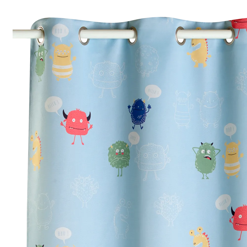4MURS Rideau occultant CUTE MONSTER multicolore 140 x 250 cm - 4MURS