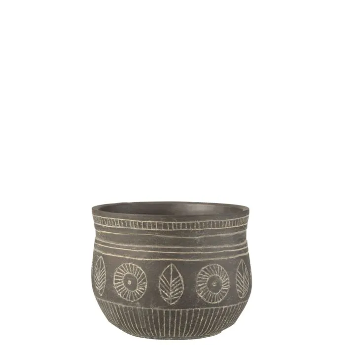 Zoméris, cache-pot moderne, ciment gris