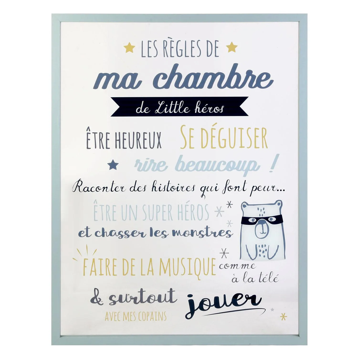 CADRE LES REGLES DE LA CHAMBRE GARCON